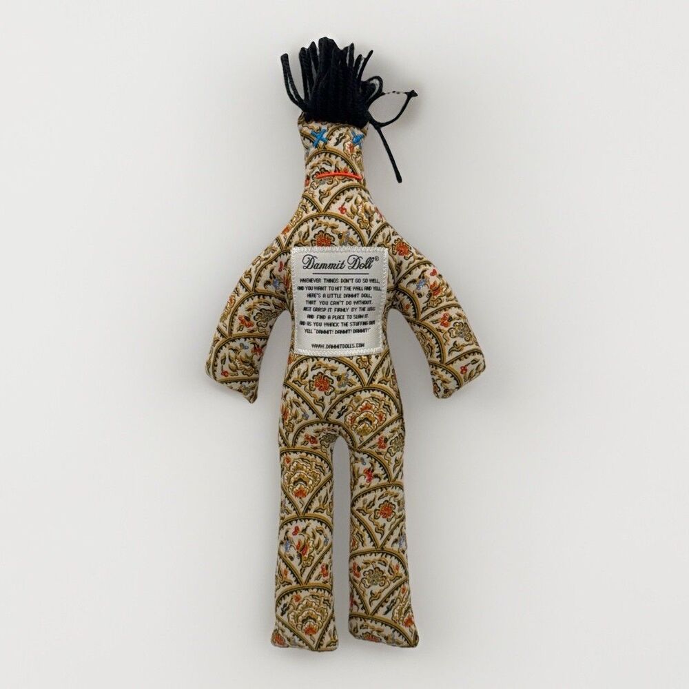 Dammit Doll Stress Relief Gag Gift Plush Paisley Floral Pattern New With Tags